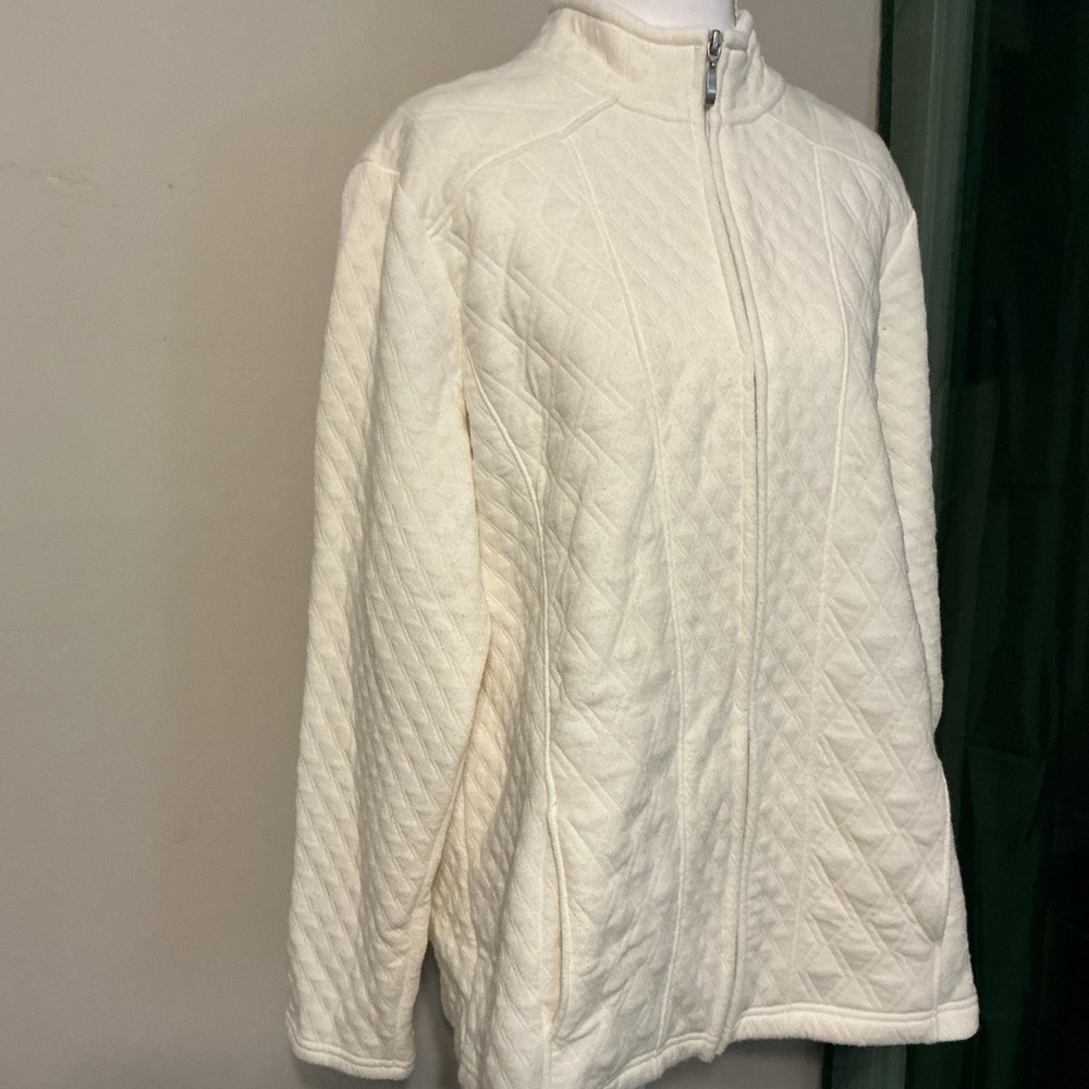 Croft & Barrow Cream Teddy Jacket - Picture 3 of 7